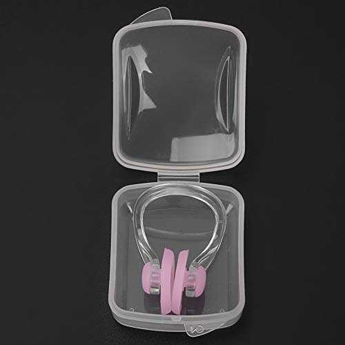 Swimming Nose Clip, 2Pcs Waterproof Swim Training Nose Plugs Water Nose Clip, Pink, for Adults, Children, Swimming, Water Sports, Nose Clip Training, Safety for Kids, Underwater Breathing Practice