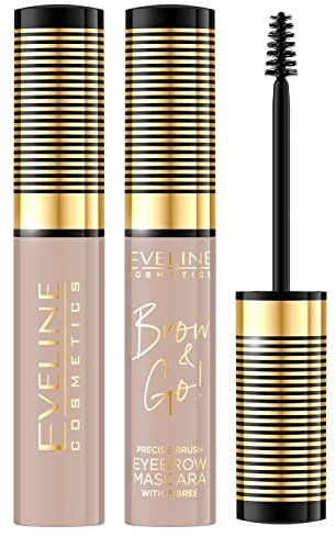 Eveline Cosmetics BROW & GO! Augenbrauen-Mascara - Lang anhaltendes, volumisierendes Brauengel mit Präzisionsbürste - Erhältlich in den Farben Hell, Dunkel und Taupe