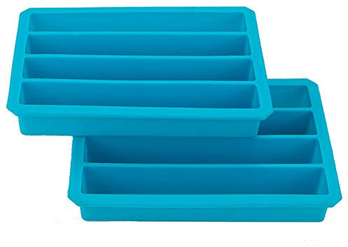 Webake Bac à Glaçons en Silicone pour Bouteille d'eau Lot de 2 Moules à Glaçons Stick pour Soda ou Les Sports Bouteille, 4 Cavités, 15,3 x 2 x 2 cm