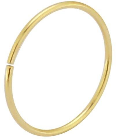 MONSTER PIERCING Nasenring, 14 Karat Gold, 22 Gauge, nahtlos, durchgehend, Metall, Weißgold, Gelbgold, Kein Edelstein