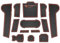 LITTOU KOLOME 13 PCS Anti-Staub rutschfeste Innentür, Tasse, Arm Box, Lagerung Matte Gummimatten für TROC 2018-2021 2022 2023 2024 (Rot)