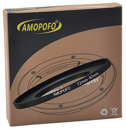 Anillo adaptador de filtro de metal de 72 a 82 mm, anillo adaptador de filtro Step Up de 72 a 82 mm, para objetivo de cámara con rosca de filtro de 72 mm a anillo de filtro de 82 mm.