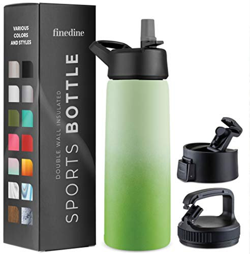Triple Insulated Stainless Steel Water Bottle with Straw Lid - Flip Top Lid - Wide Mouth Cap (750 ML) Insulated Water Bottles, Keeps Hot and Cold - Great for Hiking & Biking (Dreamy Green)