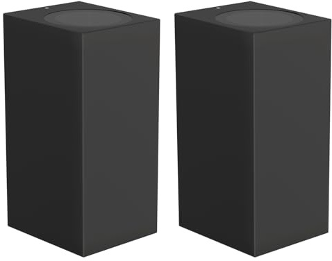 ledscom.de 2x Wandleuchte ALSE für außen, IP54, Up-/Downlight, schwarz matt, eckig, 2x GU10 max. 35W