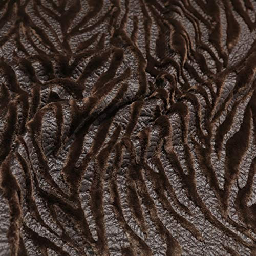 TOLKO 50cm Kunstfell Meterware | robustes Fellimitat für Kunstfelldecke Stuhlauflage Bezug Polsterstoff Kostüm Jacke Rock Fellstoff Kunstpelz Stoff zum Nähen Polstern Beziehen (Zebra Braun)