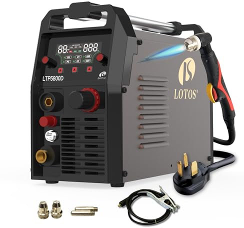 LOTOS LTP5800D 58A - Cortador de plasma de 5/8 pulgadas, 16 mm, corte limpio de 3/4 pulgadas, corte de separación de 20 mm, velocidad de corte de impulso del 15%, máquina de corte de metal por plasma