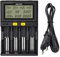 LGIDTECH C4 MiBOXER 18650 Akkuladegerät 4 Slot mit Autoladeanschluss LCD Display für AA AAA C 26650 16340 18500 18350 17670 RCR123 Li-ion/IMR/INR/ICR/NI-MH/NI-Cd/LiFePO4 Akkus