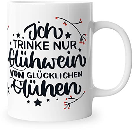CALLUNA® – Glühweintasse mit Spruch – inkl. Glühwein-Rezepten in kleinem Booklet – hochwertige Tasse als Geschenk & für nette Abende in der Herbst- und Winterzeit – 300 ml Fassungsvermögen