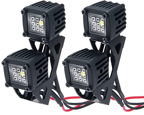 Qwertfeet Modifizierte Scheinwerfer Scheinwerfer Oberlichter Automobil Stoßstange Lichter für AXIAL SCX10 TRX4 TRX6 1/10 RC Crawler Car,C Schwarz