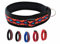BUDDYPACK | Hundehalsband Extra-Breit und Weich Gepolstert | Für Kleine, Mittlere und Große Hunde (Schwarz-Bunt auf Schwarz, S/M (41-46 cm))