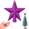 Mini-Oster-Baumspitze, kleiner Stern, Baumspitze für Valentinstag, Baumstern-Ornamente, dekorativ für Weihnachten, Party, 4,5 cm, Glitzer-Violett