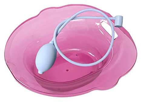 Gralara Lavabo da bagno Sitz per WC Vasca da bagno portatile Bidet con sedile a vapore per donne anziane Uomini, Rosa con sciacquone
