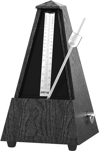 Mechanisches Metronom mit Akzentglocke, Genauer Takt, Klassische Turmform, Natürliche Holzmaserung, Einfach zu Bedienen, Geeignet für Klavier