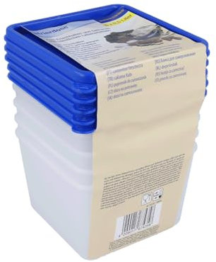 EUROHOME Vorratsdose - 5er Gefrierdosen Set 0,5L zur Frischhaltung und sicheren Lagerung - Frischhaltedosen für Küche und Gefrierschrank im 5er Set - Brotzeitdosen mit festem Deckel