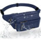 HNOOM Hüfttasche Bauchtasche Wasserdicht Gürteltasche Damen Herren Groß Handytasche Sport Hüfttasche Crossbody Seitentaschen für Outdoor Reise Wandern Hundetraining (Dunkelblau-1)