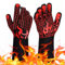 Defresit BBQ Gloves, Oven Mitts, 800°C/1472°F Heat Resistant, Silicone Non-Slip, Red