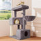 Gardner Pet Arbre à Chat Griffoir XXL Tour d'escalade Extra Solide 4 Niveaux 105cm, Arbres d'activité Stable avec Condo Hamacs Plateformes Poteaux en Sisal pour Petit Gros Chats Support 9kg - Gris