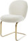 DELIFE Schwingstuhl Nube-Flex Freischwinger flach Gold Bouclé Weiß Taschenfederkern