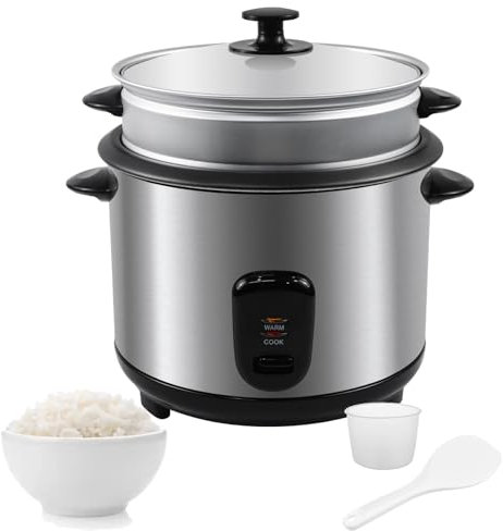 kisidus Cuociriso elettrico - 1,8 L conPentola con rivestimento antiaderente Funzione di mantenimento in caldo