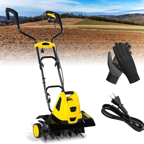 Motozappa elettrica, motozappa da Giardino da 2400 W con velocità a Vuoto di 390 Giri/min e Rotazione a 6 Lame, Potente coltivatore del Terreno con Larghezza/profondità di Lavorazione di 45/22 cm