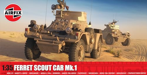 Airfix A1386 Ferret Scout Car Mk 1 Military Model Building Kit - Plastic Model Kits for Adults & Children 8+, Set Includes Sprues & Decals 1:35 Scale