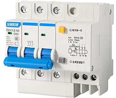 PJKTBEYI Disjoncteur triphasé 32A DZ47LE avec Protection Contre Les fuites 63A3P80(25 V)