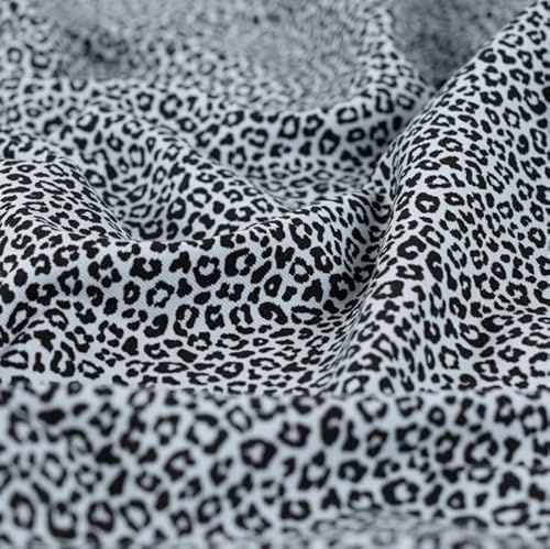Baumwolljersey bedruckt Leopard - Jerseystoff Meterware Leo, BW Jersey Leomuster Tierprint *Ab 50cm, Farbe: 002 hellblau