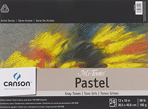 Canson mi-teintes Papierblock in Pastelfarben, Gray Tones, 12X16