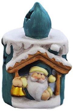 Porta TEALIGHT Ceramica Babbo Natale A Candela 12X7 Cera SCALDAVIVANDE