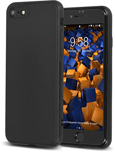 mumbi double GRIP Hülle kompatibel mit iPhone SE 2022 / SE 2020 / iPhone 8 / iPhone 7 Schutzhülle schwarz