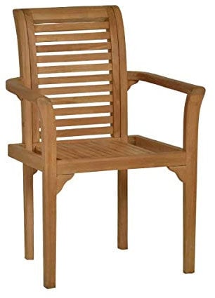 MiaMöbel | Outdoor Gartenstuhl aus Teak | 64,5 x 95 x 54cm | Moderne Gartenmöbel aus Massivholz | Mexico Möbel