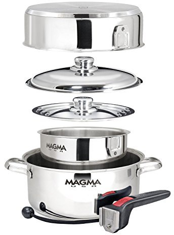 Magma 7 pièces Professionnel en Acier Inoxydable Série Induction Batterie de Cuisine Gourmet Nesting