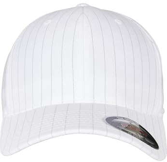 Flexfit Adult Hat Pinstripe - Wht/Blk, S/M