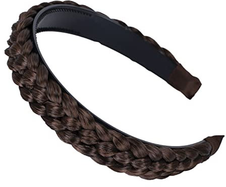 CAISHA Haarreifen Zopf Geflochten Haarteil Haarband Kopfschmuck Haarschmuck Braun Mix HR6