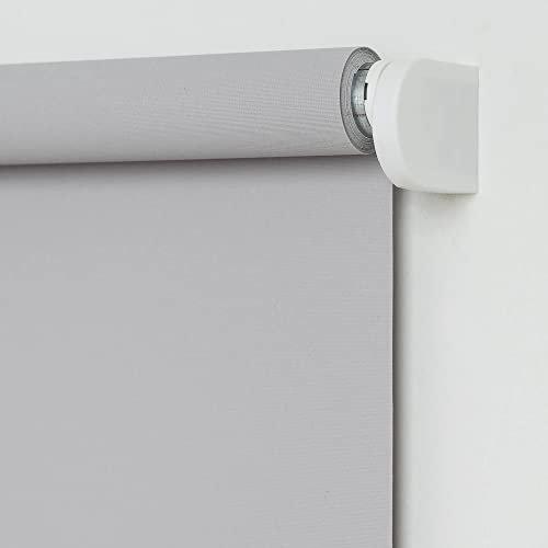 Liedeco® Rollo, Spring-, Schnapprollo / 122 x 180 cm (Breite x Höhe), hellgrau/lichtdurchlässig, Blickdicht/viele Farben, Größen und Typen/Breiten 60-200 cm/Variable Montage möglich