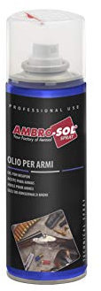 Ambro-Sol - OL106 Olio per Armi, Lubrificante Protettivo contro Umidità, Acqua e Sostanze Corrosive, Bomboletta Spray in Banda Stagnata 100% Riciclabile all'Infinito da 200 ml, Marrone chiaro