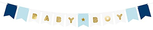 PartyDeco Baby Boy Banner, Blue