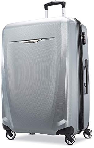 Samsonite Winfield 3 DLX Valise Rigide à roulettes pivotantes, Argenté, Checked-Large 28-inch