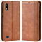HualuBro Coque pour Samsung Galaxy A10, Etui Housse à Rabat en Retro PU Cuir Flip Leather Case Cover Antichoc Portefeuille Protection Coque pour Samsung Galaxy A10 2019 (Marron)
