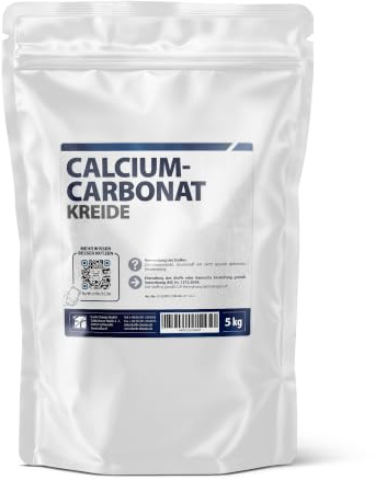 Calciumcarbonat Pulver 5 kg – Kreidepulver, CaCO3, extra fein | Für Acrylmalerei, Strukturpaste, Gesso, Spachtelmasse, Beton, Mörtel und Putz | Füllstoff, weiß | CAS 471-34-1
