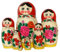 Semenovskay Rospis Matroschka Puppen Babuschka Matrjoschka klassisch original Holzpuppen Set in 7 Figuren (7 Puppen 16cm rotes Tuch)