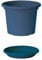 Euro3plast Geo Blumentopf mit Untersetzer 12 Größen und 9 Farben zur Wahl (35 cm, Petrol-Blau)