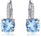 KnSam Damen-Ohrringe, silberfarben, hängend, Topas Himmelblau / Saphir, Sterling Silber, Künstlicher Topas