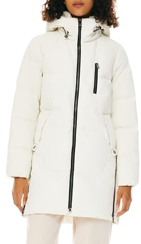 OROLAY Donna Elegante Piumino Inverno Giacca con Cappuccio Bianco Medium
