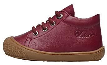 NATURINO Baby Girl 0-24 Cocoon Trainers, Dark red, 7 UK Child