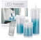 LED Universum - LED Acryl Glitzerkerzen Set „Liza“, 13,5 cm | 17 cm | 24 cm, inkl. IR-Fernbedienung & Timer, Batteriebetrieben je 3 x AAA (nicht inkl.) (3er Set Blau)