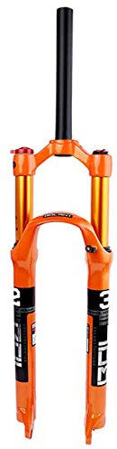 SLRMKK Fahrrad Federgabeln Fahrradgabel Mountainbike Federgabel 26/27,5/29 In Luftfeder Gerade 28,6mm Konus 39,8mm Federweg 100mm MTB Orange Für Scheibenbremse Fahrrad RL/HL QR 9mm 1650g