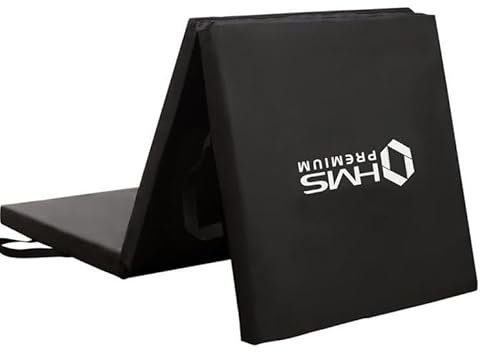 Colchoneta de gimnasia plegable de 180 x 60 x 5 cm, color negro