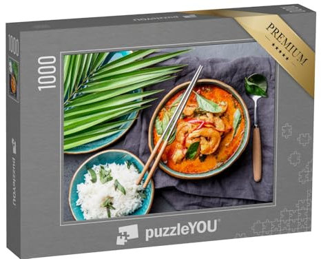 puzzleYOU: Puzzle 1000 Teile „Currysuppe mit Garnelen, Thailand“ – aus der Puzzle-Kollektion Küche, Essen und Trinken