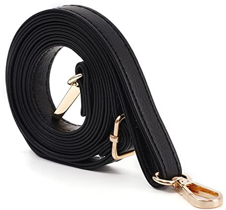 PU Leder Crossbody Kettenriemen Trageriemen Geldbörse Strap Tasche Kette Ersatzriemen (Schwarz-Gold)